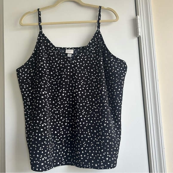 Target A New Day Black Cami White Hearts XXL Plus Size - Picture 1 of 4